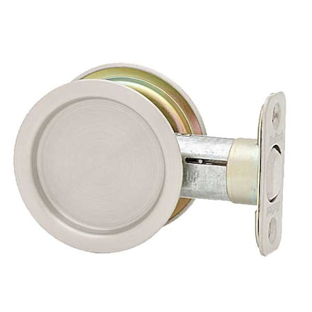 Kwikset: Round Pocket Door Lock / Passage / Satin Nickel